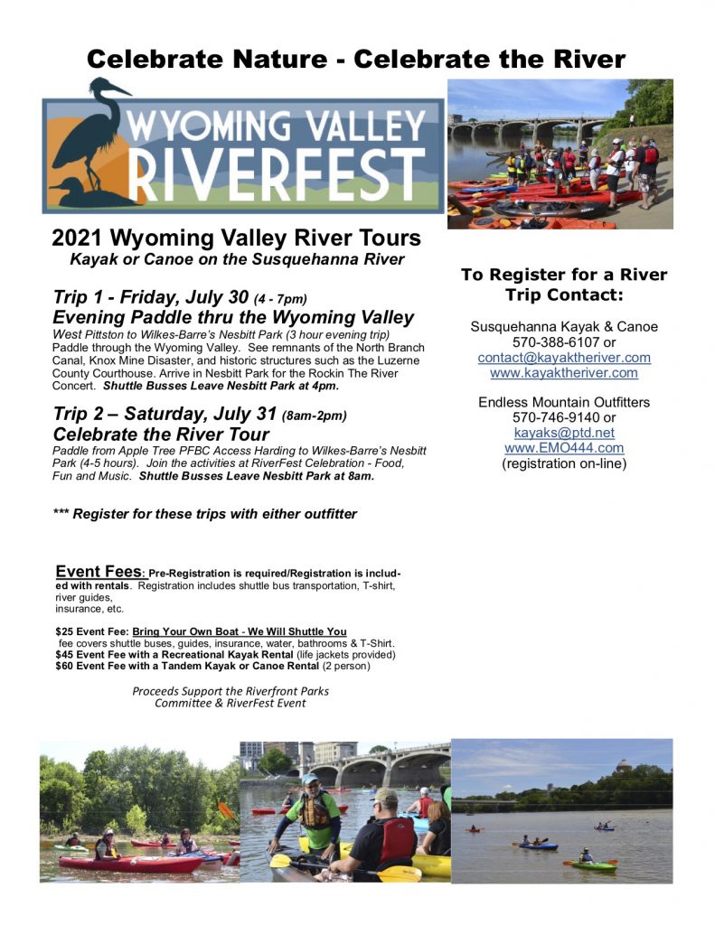 riverfest flyer with details on river tours on july 30-31