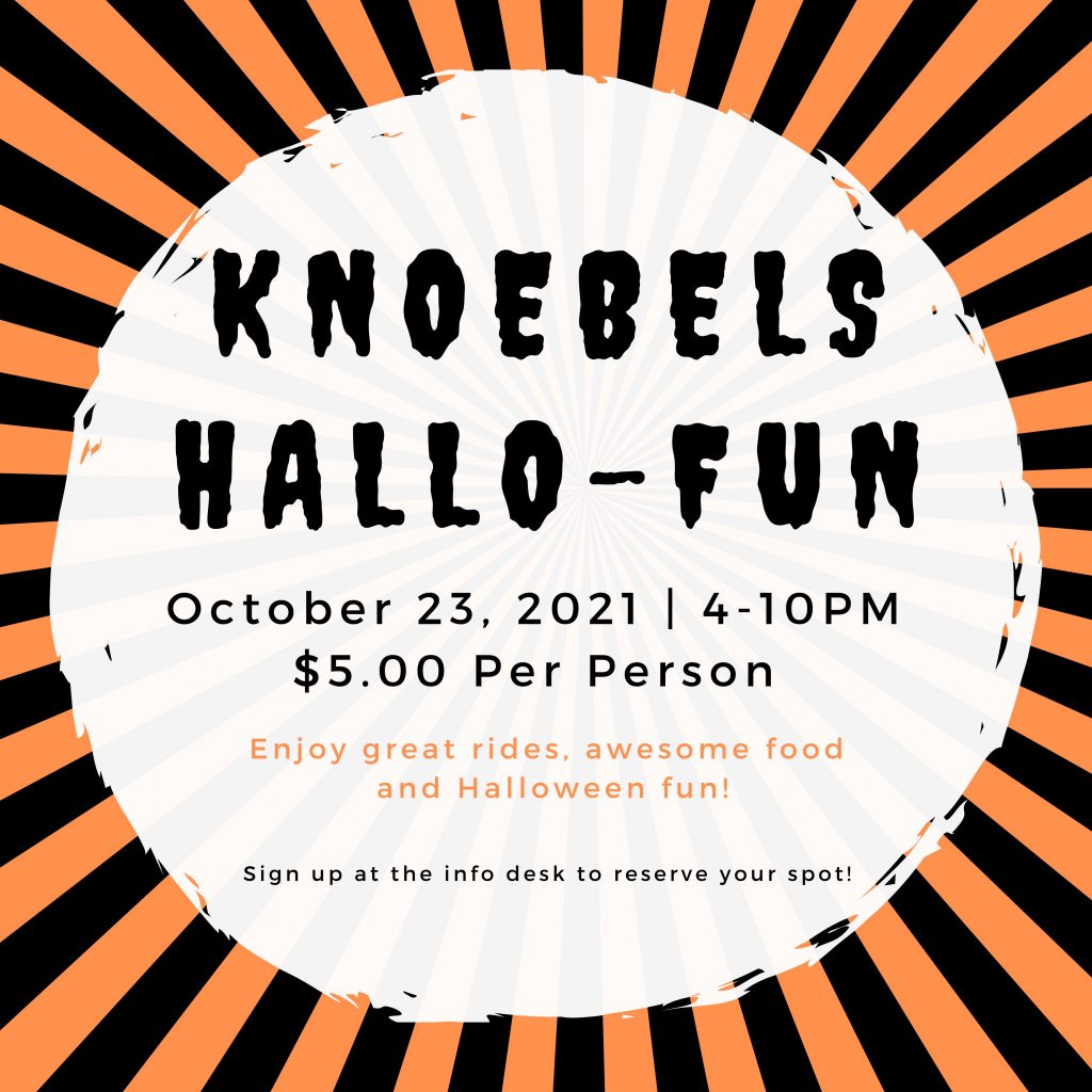 graphic for knoebels amusement part hallo-fun trip on oct. 23
