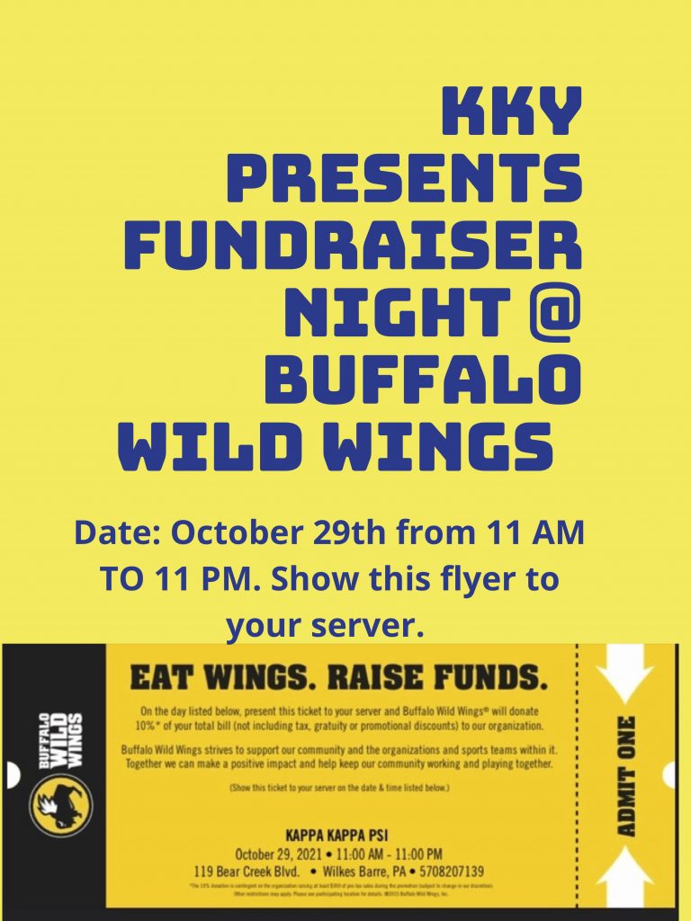 kappa kappa psi hosts fundraiser at buffalo wild wings on friday, oct. 29