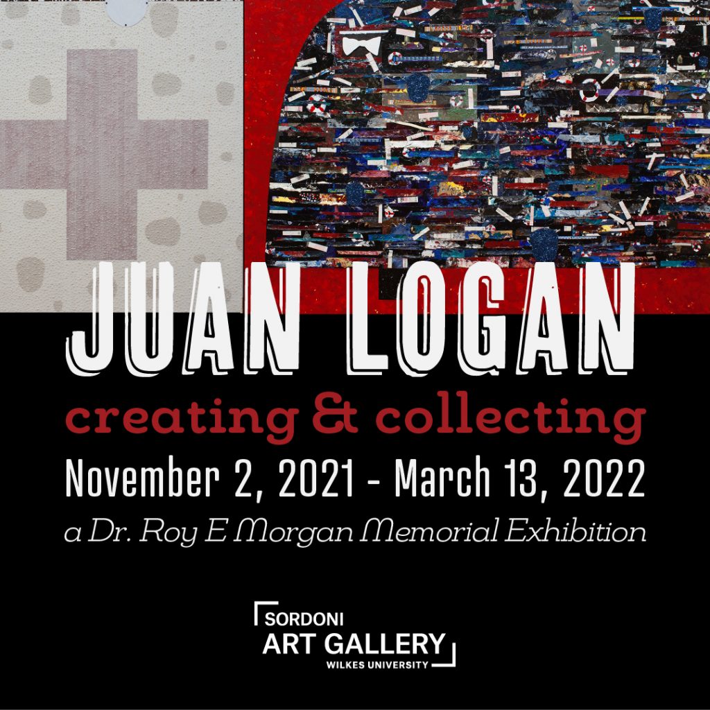 graphic for juan logan exhibit opening nov. 2 at the sordoni art gallery