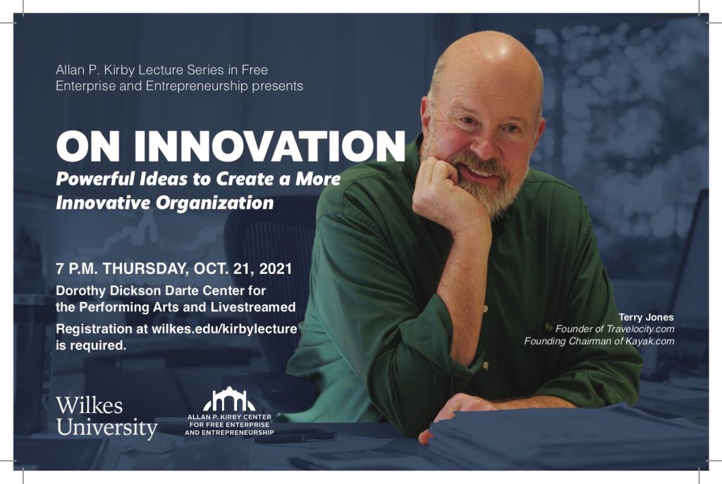 postcard featuring picture of terry jones for his lecture on Oct. 21 at 7 p.m. in the Dorothy Dickson Darte Center