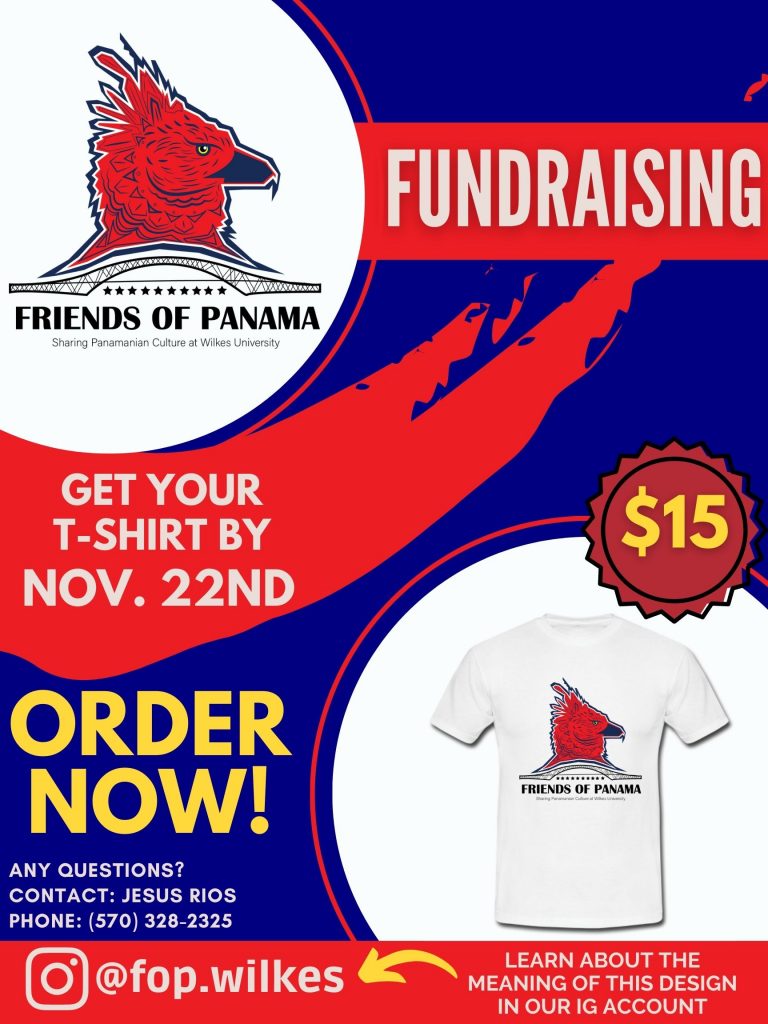 poster featuring bird graphic for the friends of panama t-shirt
