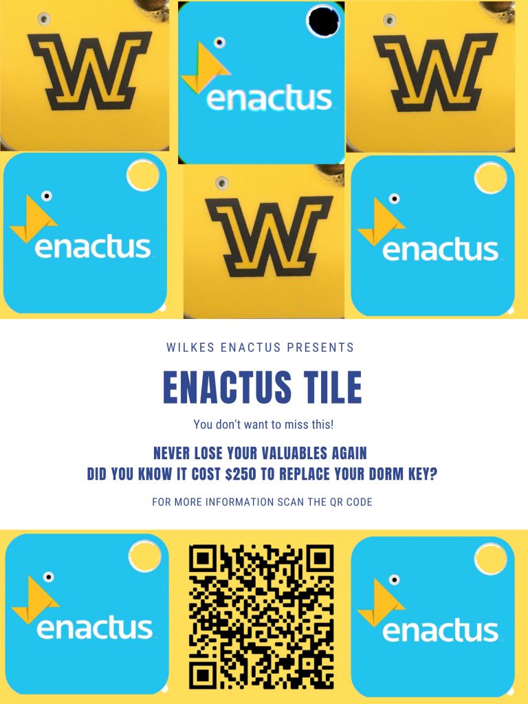 poster featuring enactus wilkes-branded tiles