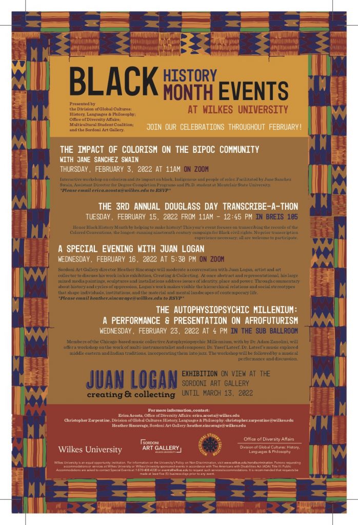 Black History Month poster with details on upcoming events