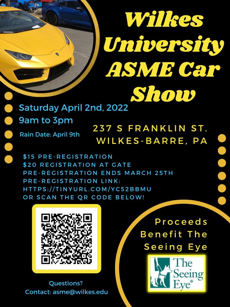 ASME car show
Saturday, April 2, from 9 a.m. to 3 p.m.
237 south franklin street

