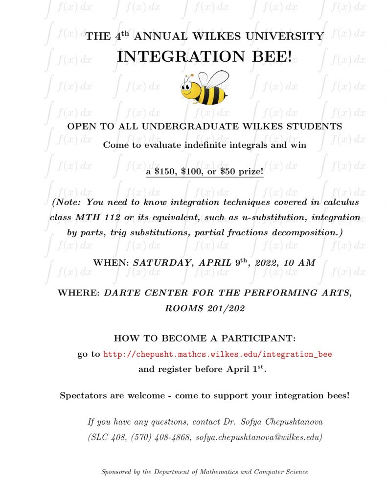 math bee flyer featuring a bumblebee