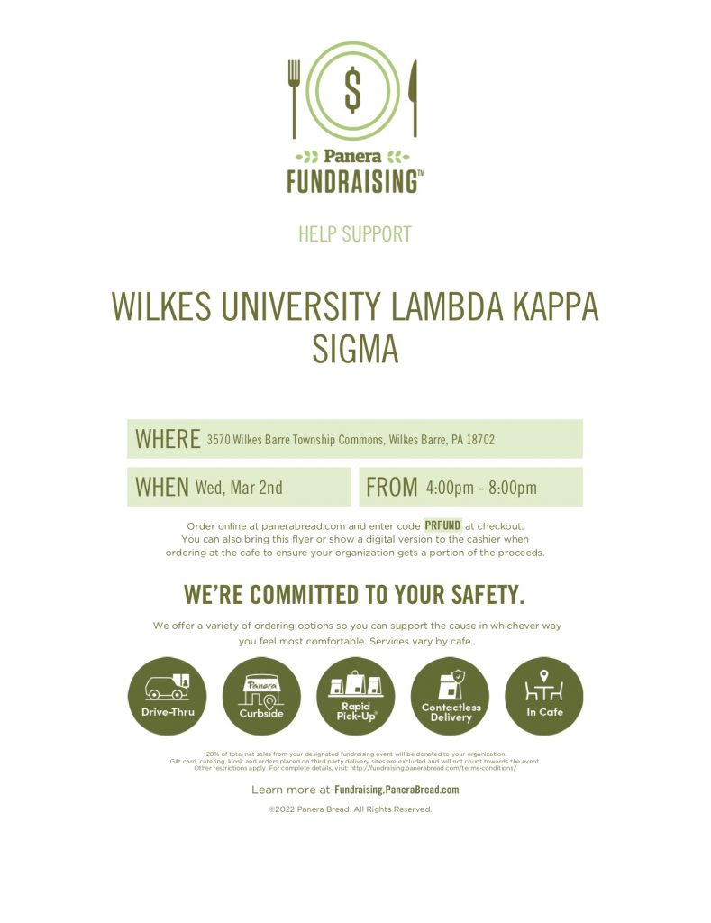 LKS Panera fundraiser
Wednesday, March 2 from 4 to 8 p.m.
