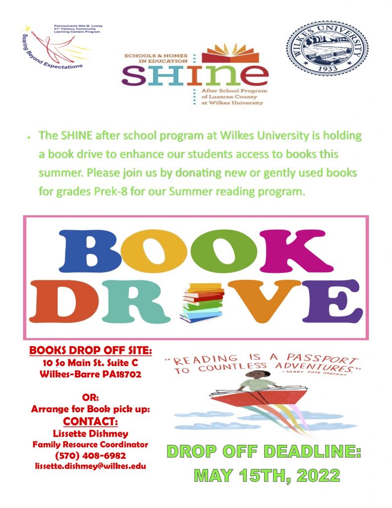 shine book drive poster