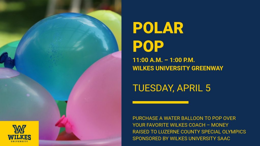 Polar Pop
11 a.m. to 1 p.m. on the Greenway
Pop a water balloon on your favorite coach to raise money for Special Olympics
