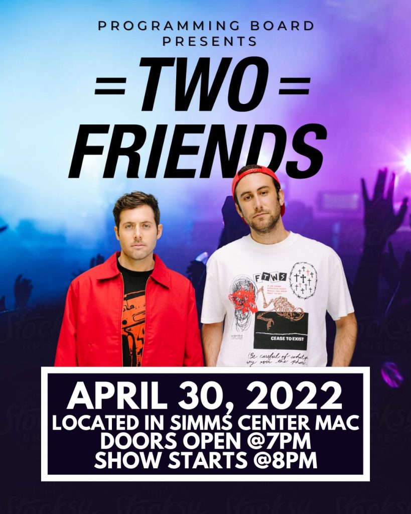 poster featuring a picture of two friends