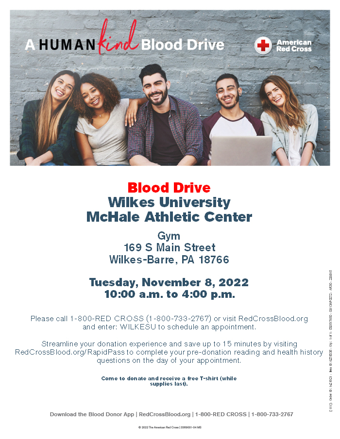 graphic for blood drive on Nov. 8
