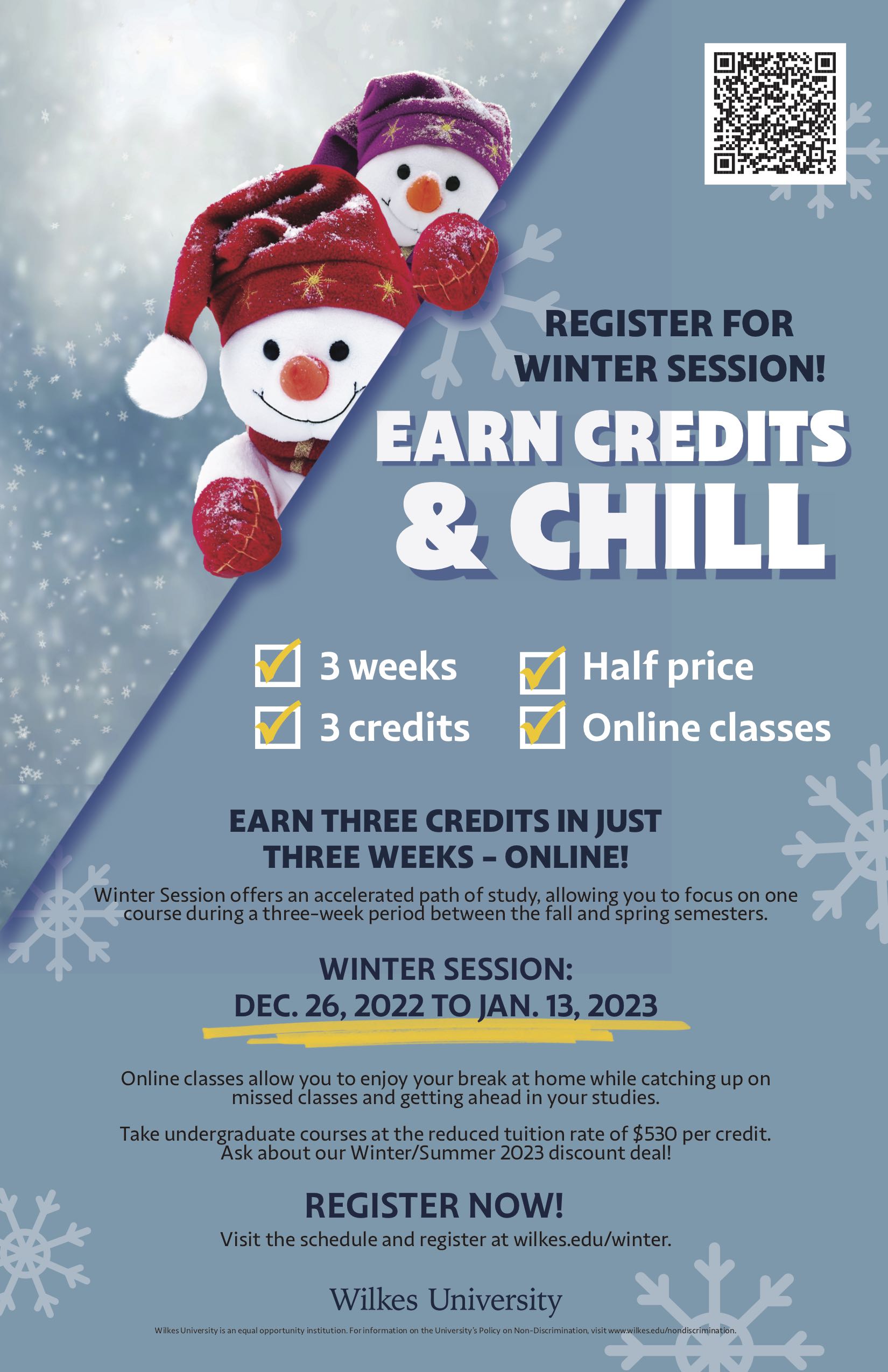 LAST DAY ! Register for Winter Session Today Wilkes