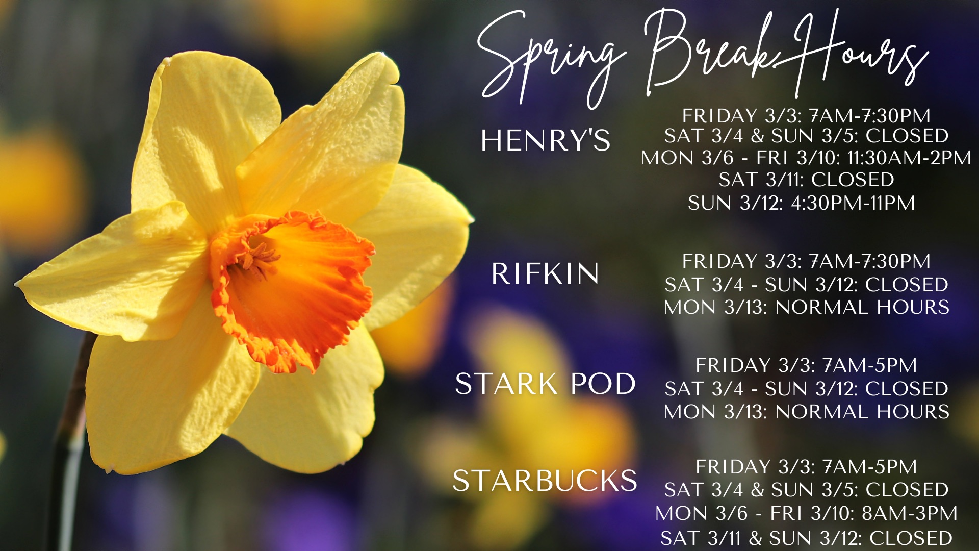 Spring Break Dining Hours Today Wilkes spring-break-dining-hours-today-wilkes