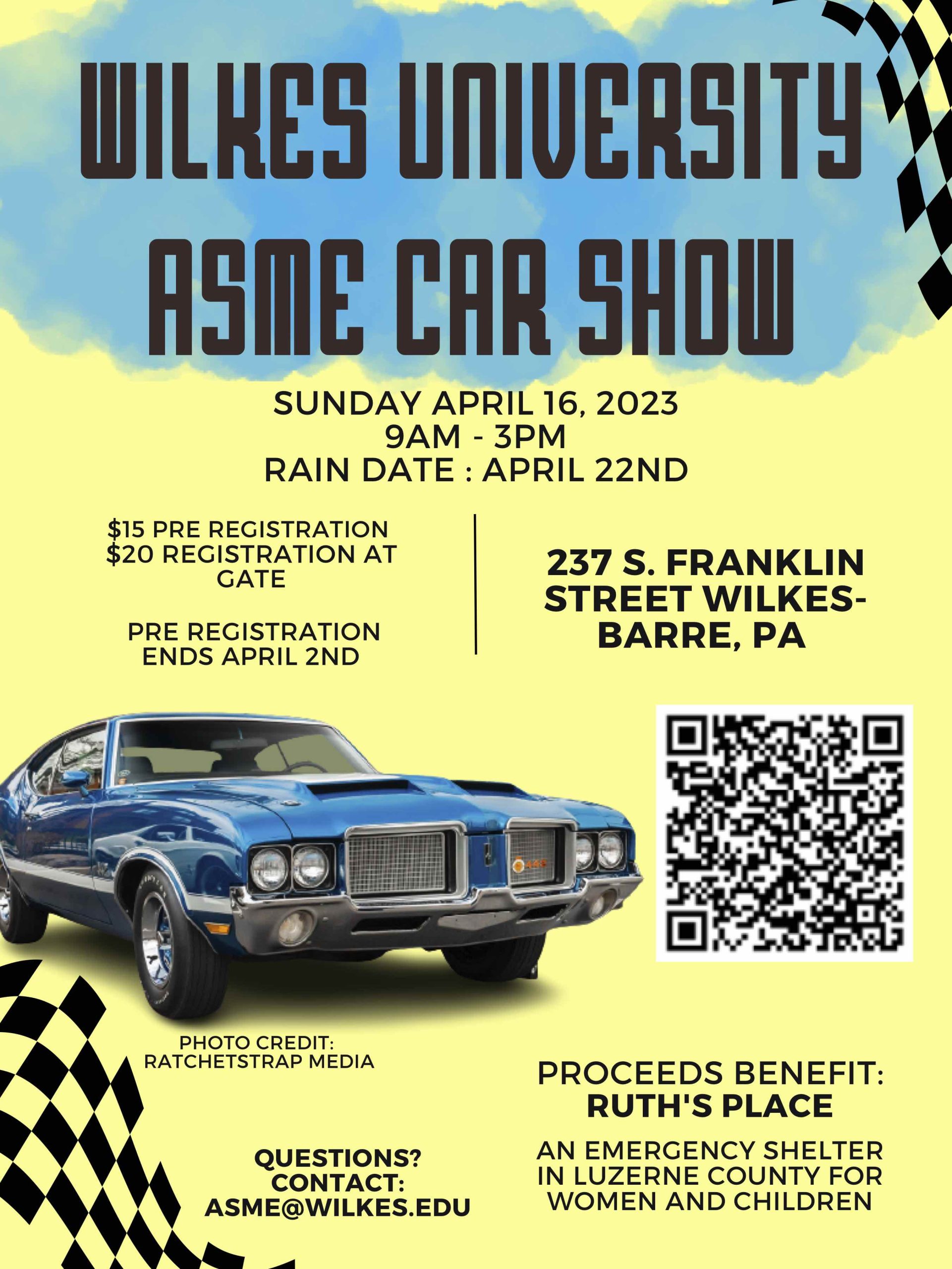 Come to the ASME Car Show April 16th Today Wilkes