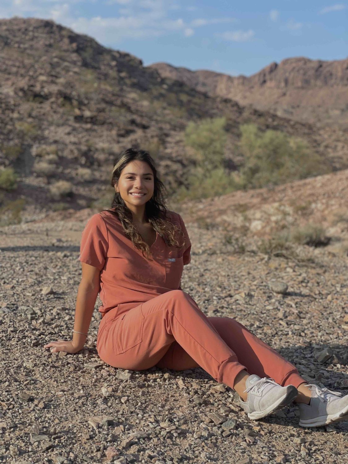 photo of Nalina Burgos in a desert landscape